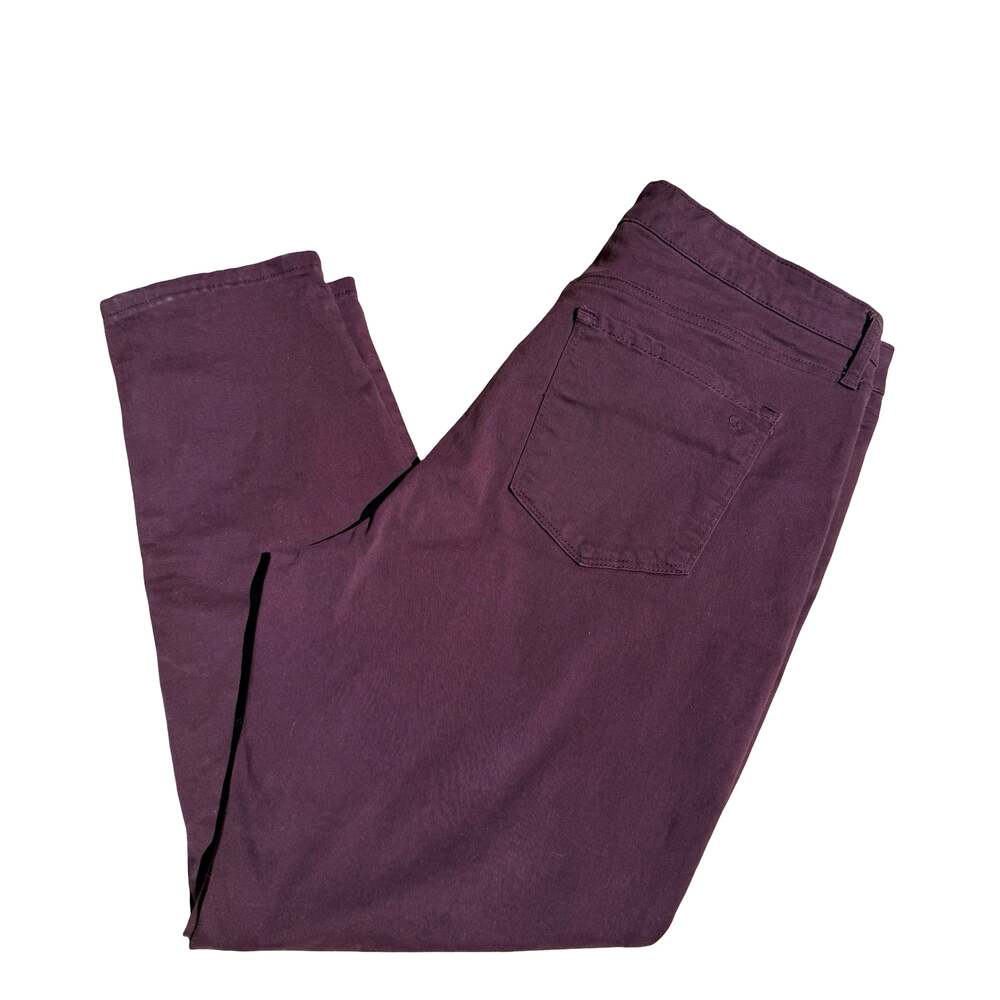 Jessica Simpson High Rise Skinny Ankle Jeans Burgundy Size 16 - Picture 2 of 5